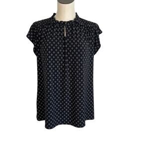 Women’s Liz Claiborne Career black/white geometric pattern  top Size XL